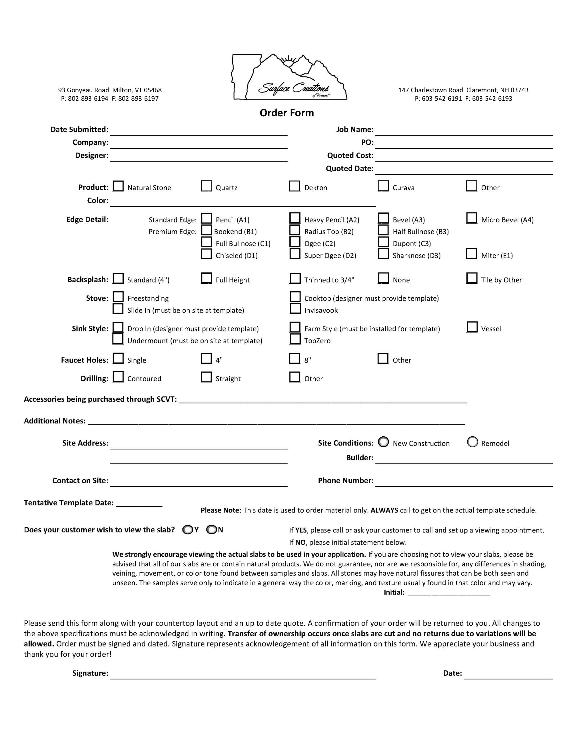 Order Form
